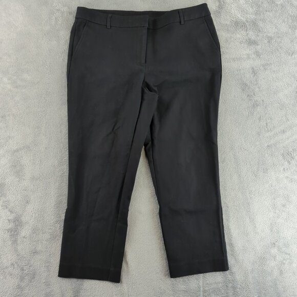 Anne Klein Pants Womens 10 Black Straight Leg Ankle Career Trousers Dress Work - Picture 1 of 12